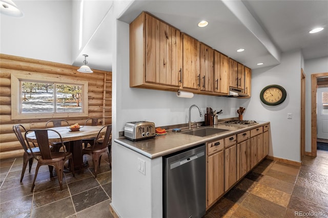 kitchen with appliances with stainless steel finishes and sink