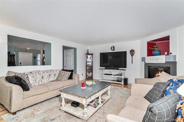 living room featuring wood-type flooring