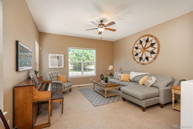 2105 Baguette Dr, Castle Rock, CO 80108 - living room with a ceiling fan and carpet flooring