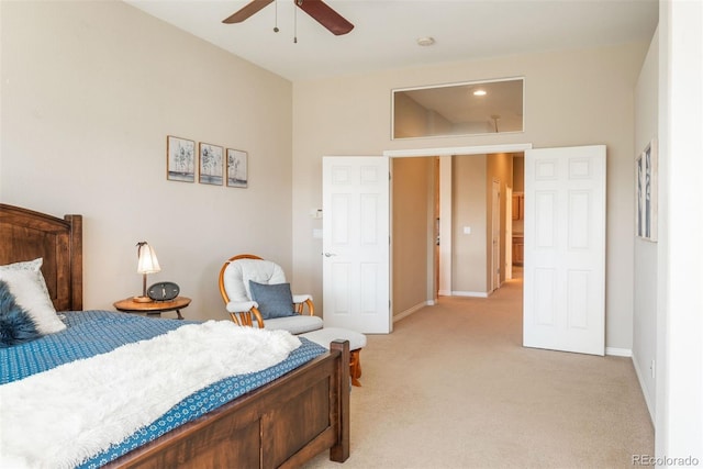 2105 Baguette Dr, Castle Rock, CO 80108 - bedroom featuring light carpet and ceiling fan