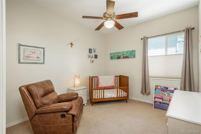 2105 Baguette Dr, Castle Rock, CO 80108 - bedroom with light carpet and a ceiling fan