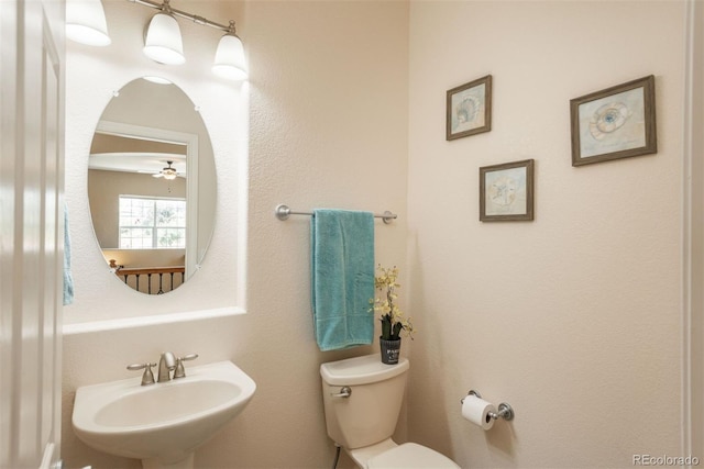 2105 Baguette Dr, Castle Rock, CO 80108 - half bathroom with a sink and a ceiling fan