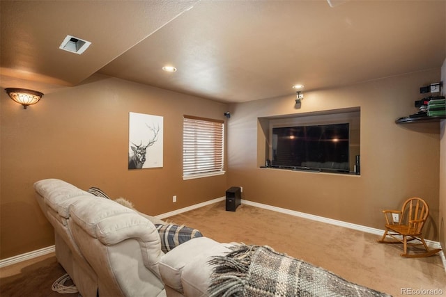 2105 Baguette Dr, Castle Rock, CO 80108 - carpeted home theater room with baseboards and recessed lighting