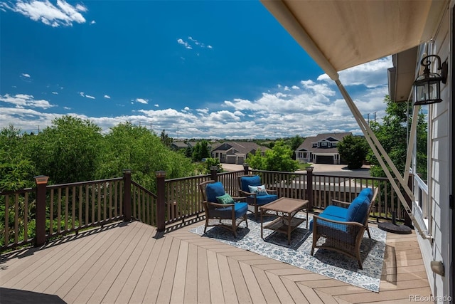 2105 Baguette Dr, Castle Rock, CO 80108 - wooden terrace with a residential view and outdoor lounge area