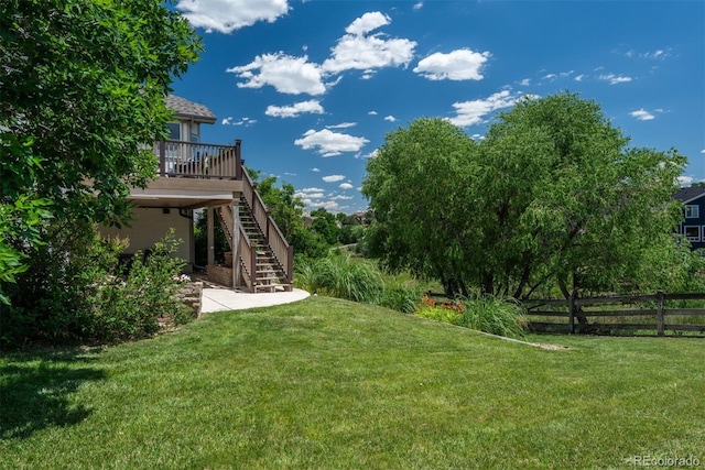 2105 Baguette Dr, Castle Rock, CO 80108 - view of yard with stairway and a deck