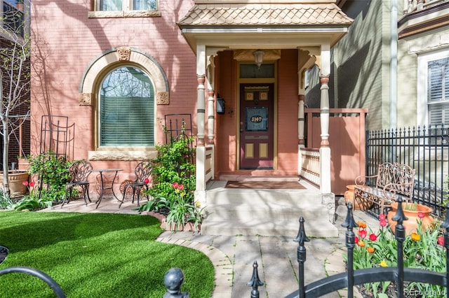 3147 Vallejo St, Denver, CO 80211 - property entrance with brick siding and a tiled roof