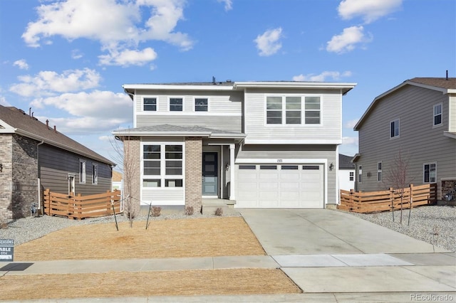 view of front of house with a garage