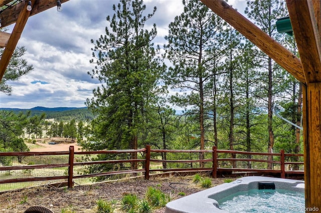 517 Crystal Peak Rd, Florissant, CO 80816 - view of pool with a hot tub and a mountain view