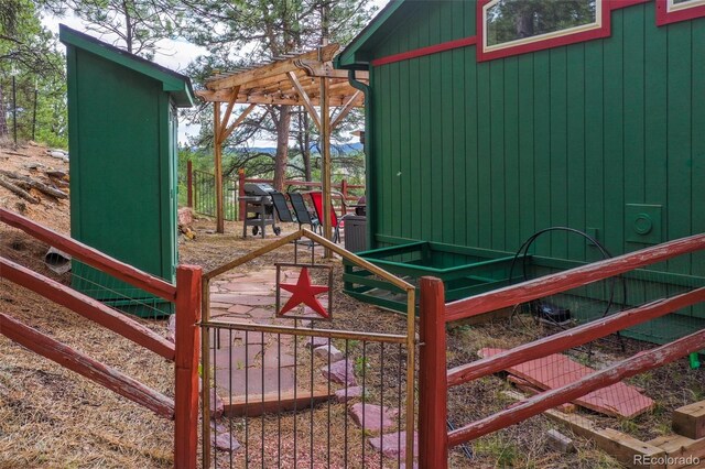 517 Crystal Peak Rd, Florissant, CO 80816 - view of yard with a pergola