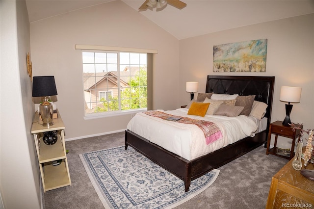 6845 S Webster St Unit E, Littleton, CO 80128 - carpeted bedroom featuring lofted ceiling and a ceiling fan