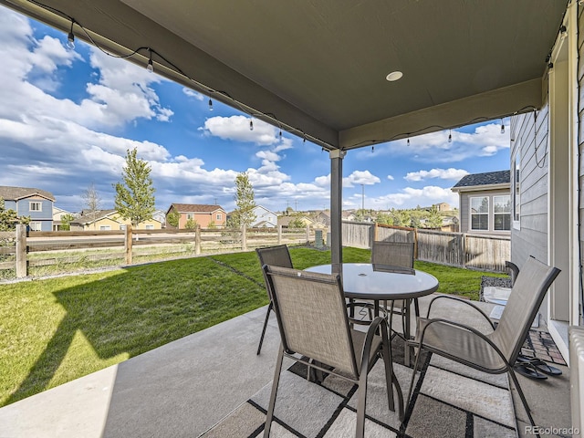 917 White Leaf Cir, Castle Rock, CO 80108 - view of patio / terrace featuring a residential view and outdoor dining space