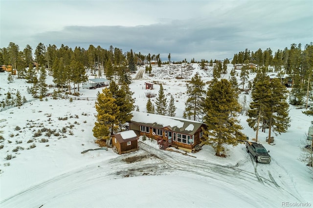 view of snowy aerial view