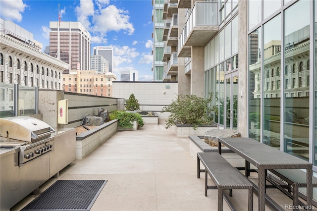 view of patio featuring a grill and area for grilling