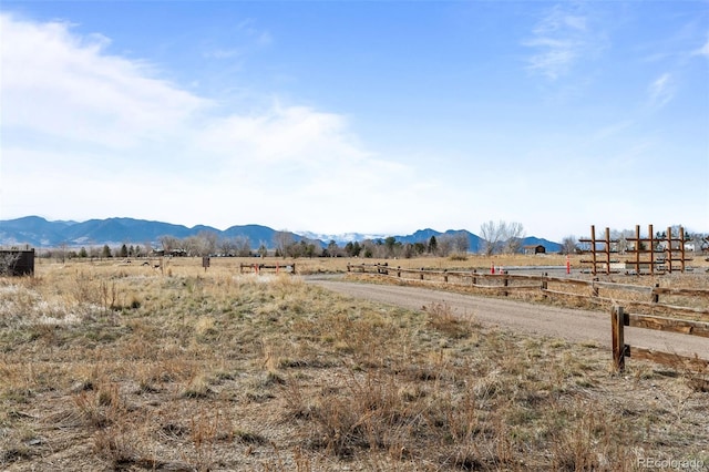 property view of mountains with a rural view