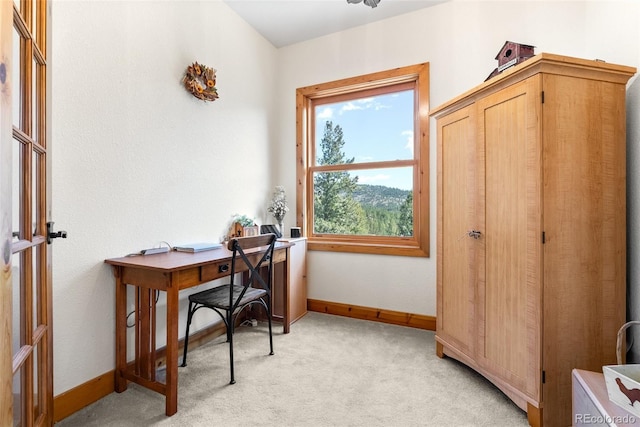 582 Buddy Rd, Bailey, CO 80421 - office area featuring light colored carpet and baseboards
