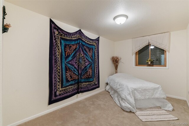 582 Buddy Rd, Bailey, CO 80421 - carpeted bedroom with a textured ceiling and baseboards