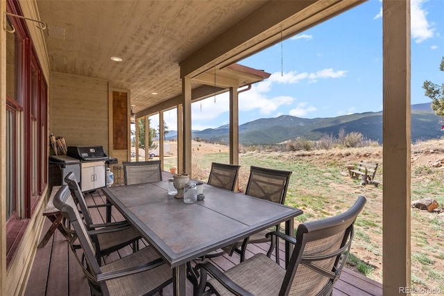 582 Buddy Rd, Bailey, CO 80421 - wooden deck featuring grilling area and a mountain view