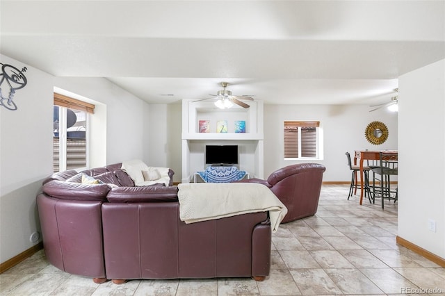 11960 Conestoga Trl, Elbert, CO 80106 - living room with ceiling fan and baseboards