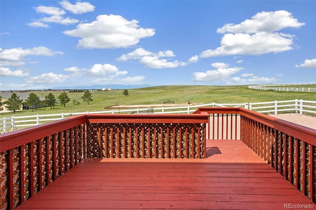 11960 Conestoga Trl, Elbert, CO 80106 - wooden deck featuring a view of rural / pastoral area