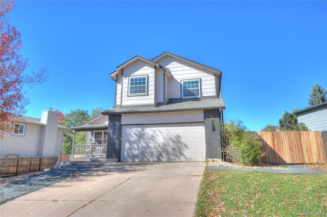 view of property featuring a garage