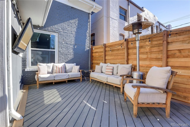 deck featuring an outdoor hangout area