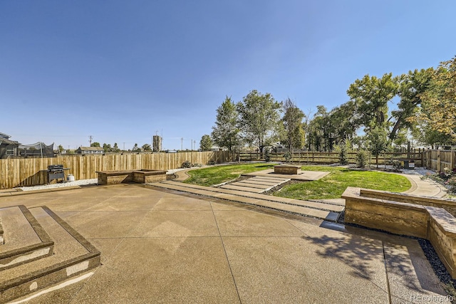 view of patio with area for grilling