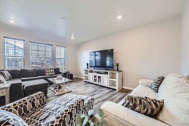 10991 Xanadu St, Commerce City, CO 80022 - living area featuring recessed lighting and wood finished floors