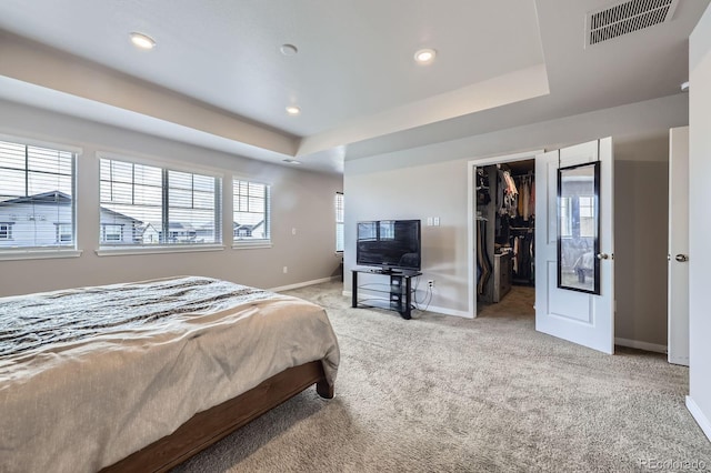 10991 Xanadu St, Commerce City, CO 80022 - bedroom featuring carpet floors, recessed lighting, a spacious closet, and a raised ceiling