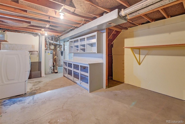 6054 Iris Way, Arvada, CO 80004 - unfinished below grade area with washer / dryer, water heater, and heating unit