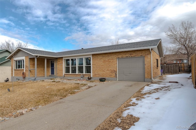 ranch-style home with a garage