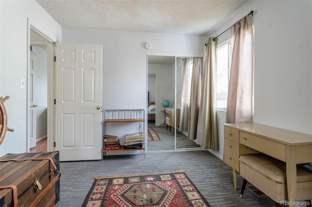 bedroom with a textured ceiling