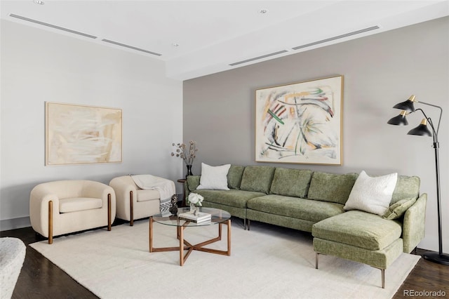 living room featuring wood-type flooring