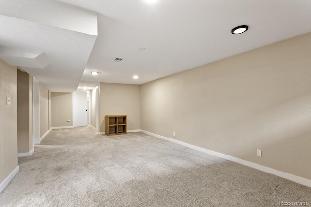 5280 S Logan St, Littleton, CO 80121 - finished basement with light colored carpet and baseboards