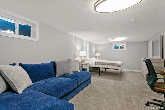 5280 S Logan St, Littleton, CO 80121 - living area featuring light carpet and a textured ceiling