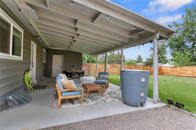 5280 S Logan St, Littleton, CO 80121 - fenced backyard with a patio and outdoor dining space