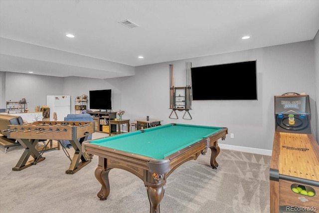 23913 E Swallow Cir, Aurora, CO 80016 - rec room with carpet, recessed lighting, and billiards table