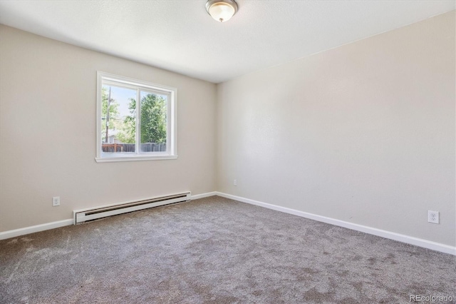 2340 Geneva, Aurora, CO 80010 - spare room featuring a baseboard radiator and carpet flooring
