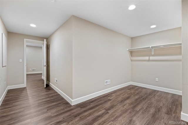 interior space featuring dark hardwood / wood-style floors