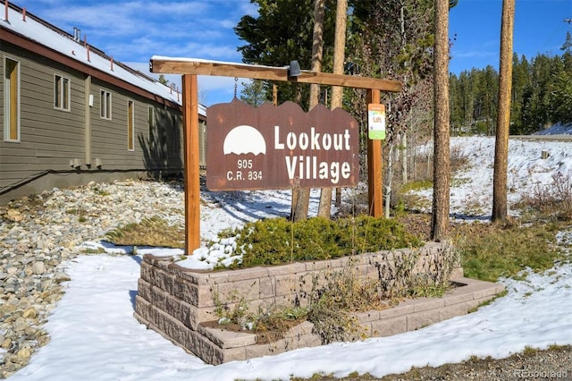 view of community sign