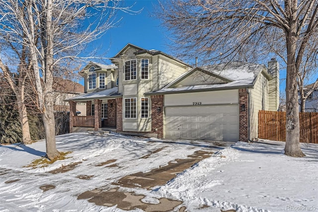 front of property featuring a garage