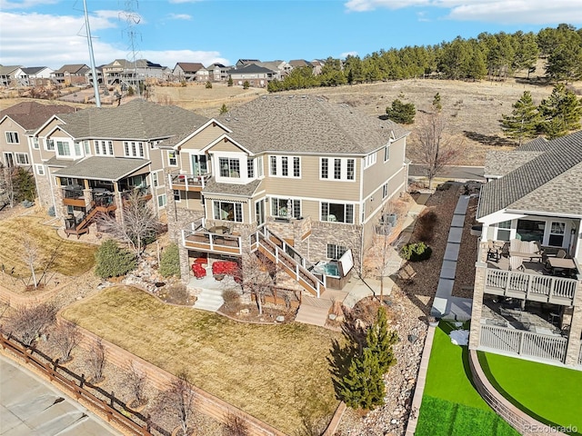 bird's eye view with a residential view