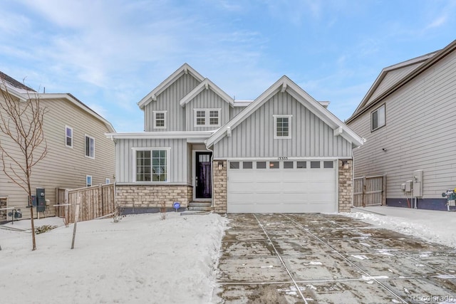 view of front of house with a garage