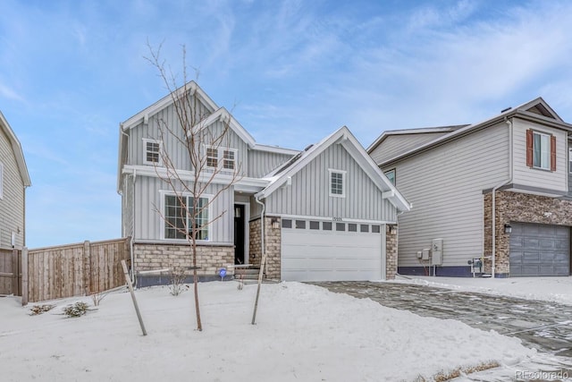 view of front of property featuring a garage