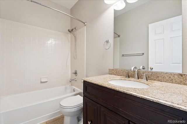 16212 E Geddes Ln Unit 11, Aurora, CO 80016 - bathroom featuring toilet, bathtub / shower combination, vanity, and tile patterned floors