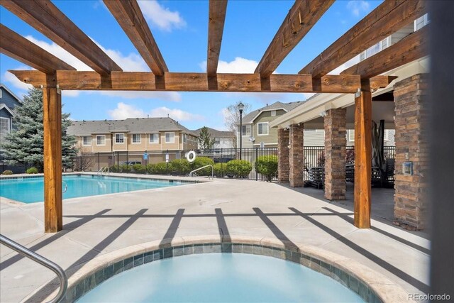 16212 E Geddes Ln Unit 11, Aurora, CO 80016 - community pool with fence, a residential view, and a patio