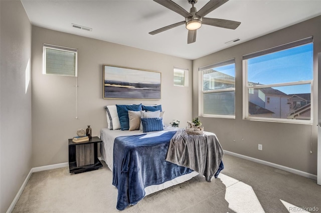 1341 Solitaire St, Colorado Springs, CO 80905 - carpeted bedroom featuring baseboards, ceiling fan, and visible vents