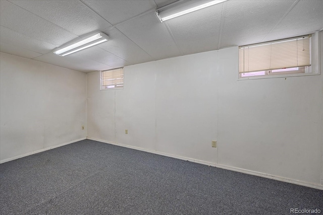 basement with carpet