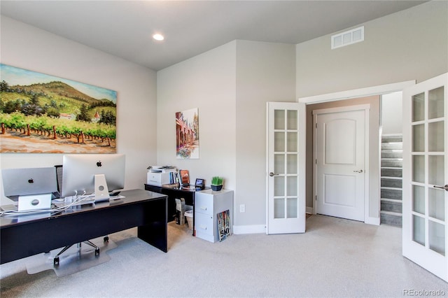 9571 Yucca Ct, Arvada, CO 80007 - office featuring french doors, carpet, and baseboards