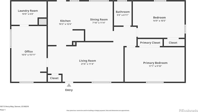 1817 S Perry Way, Denver, CO 80219 - view of home floor plan