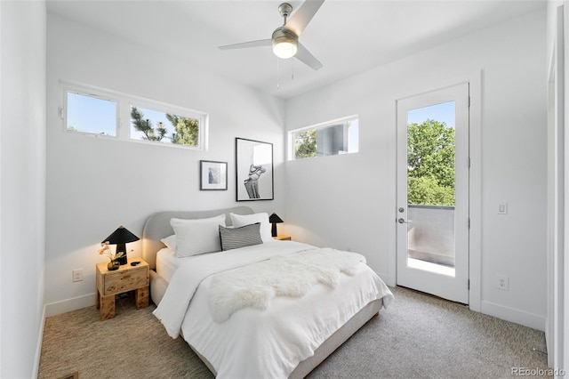 2830 W 32nd Ave, Denver, CO 80211 - carpeted bedroom with access to outside and ceiling fan